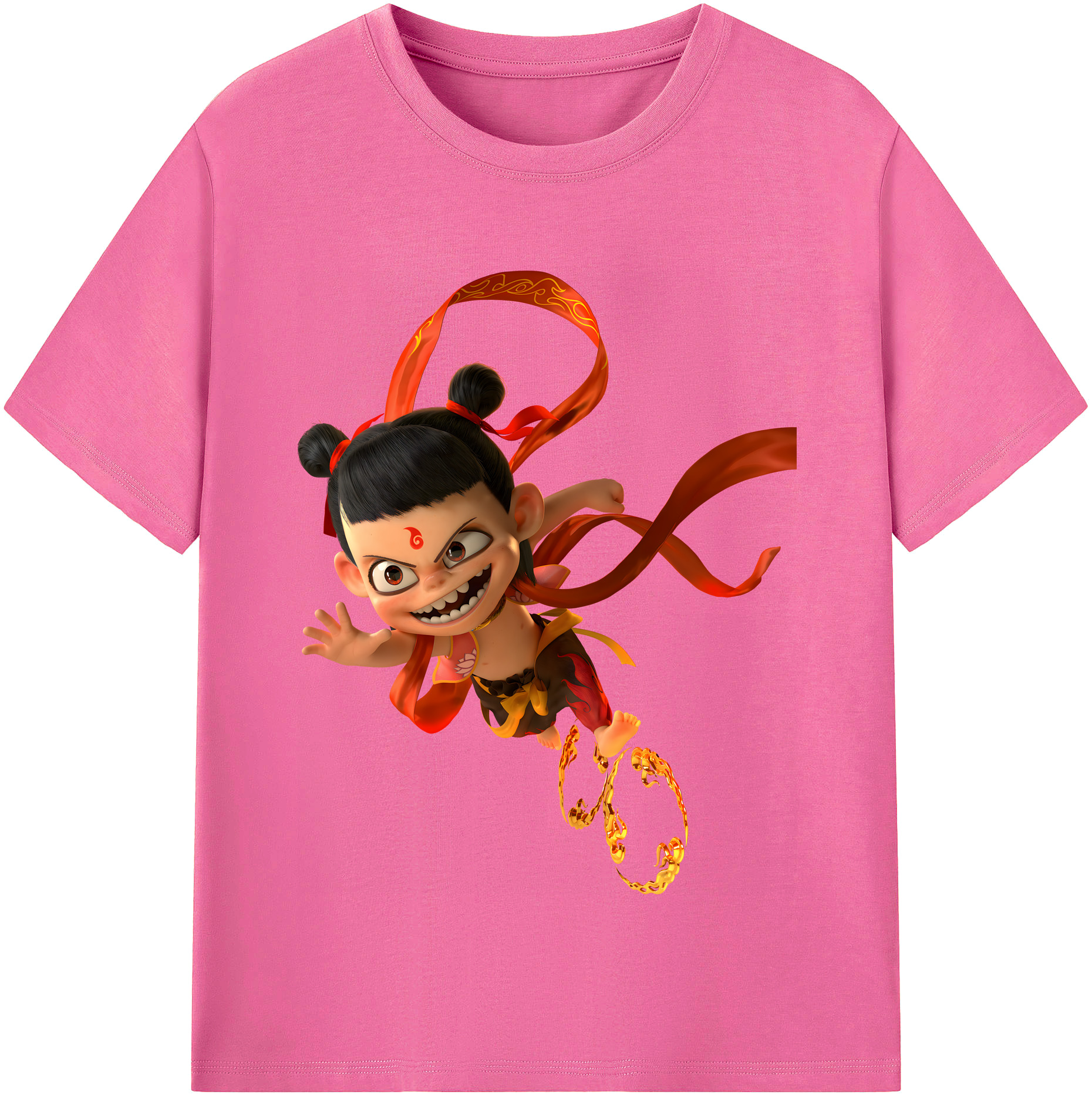 （画像用） Ne Zha 2 ナタ 魔童の大暴れ レディースカジュアルプリントTシャツ（綿100％）
